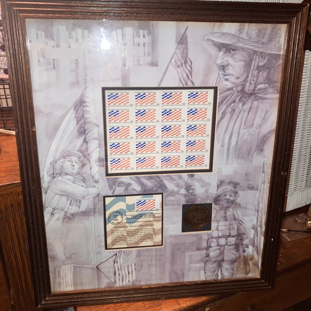 Honoring Those Who Served Stamp Display